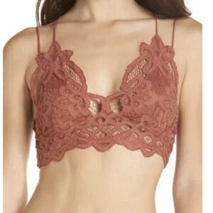 Free People FP One Boho Adella Bralette Copper Stretchy Smocked Back